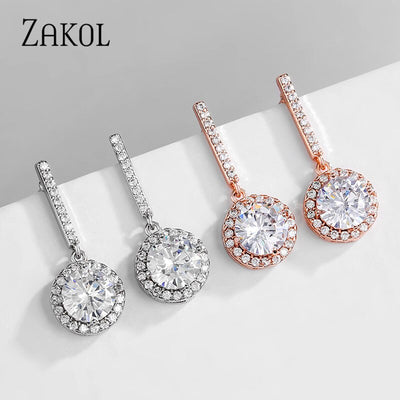 Halo Crystal Drop Earrings