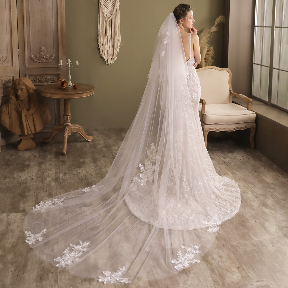 Lucille Long Cathedral Wedding Bridal Veil