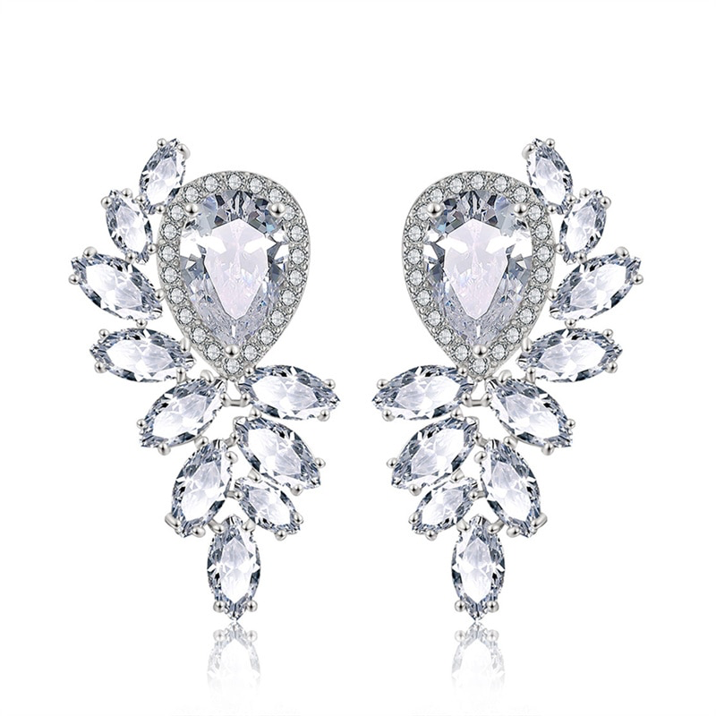 Marquise Cut Bridal Dangle Earrings