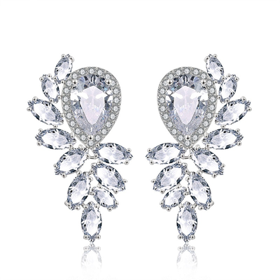 Marquise Cut Bridal Dangle Earrings