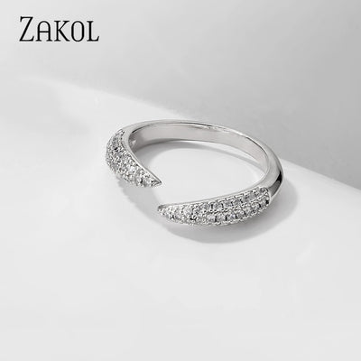 Micro-Inlaid CZ Snake Ring