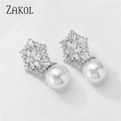 Pearl Drop Wedding Studs