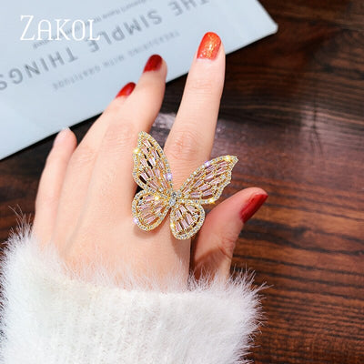 Luxury Crystal Butterfly Ring