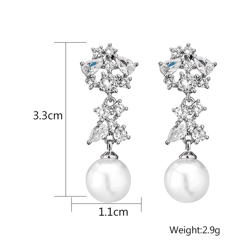 Elegant Pearl Drop Bridal Earrings