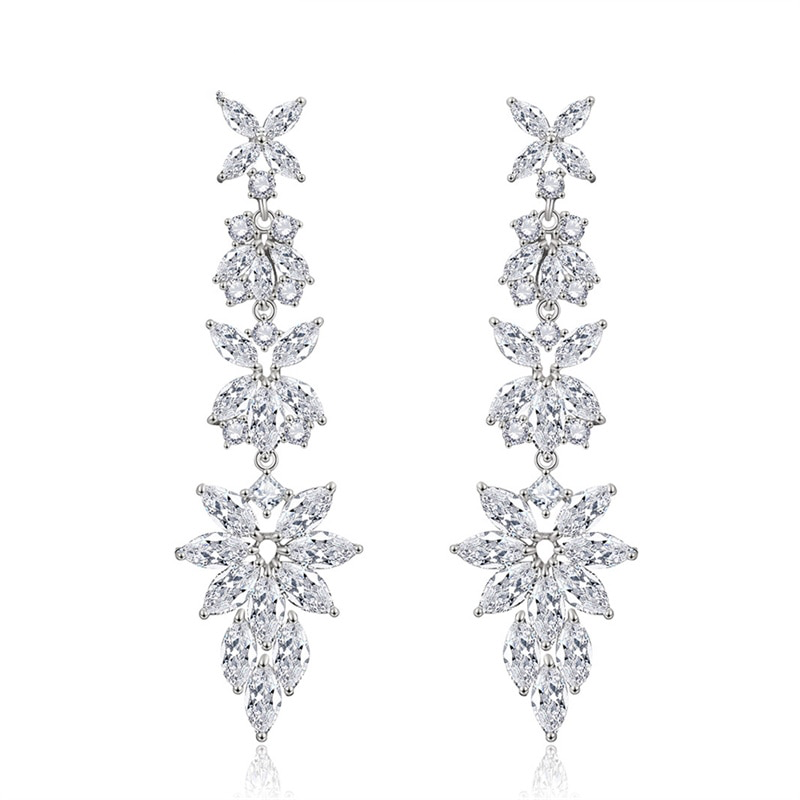 CZ Bridal Drop Earrings