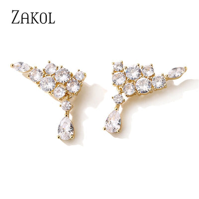 Asymmetrical Rhinestone Stud Earrings