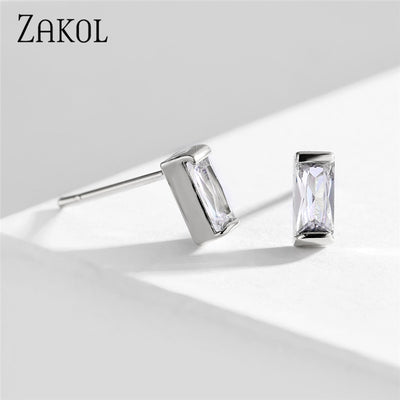 Simple CZ Stud Earrings