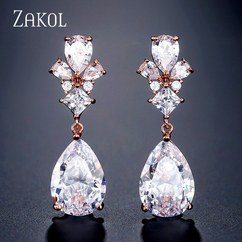 Classic Crystal Teardrop Bridal Earrings