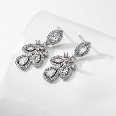 CZ Water Drop Wedding Earrings