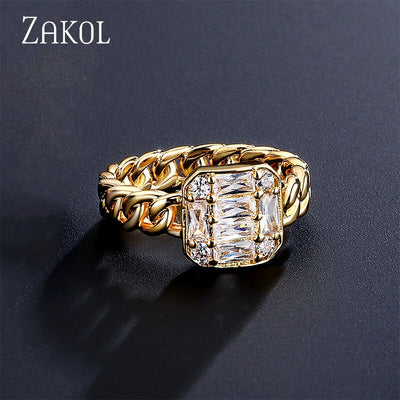 Stunning Gold Geometric Knot Band Ring