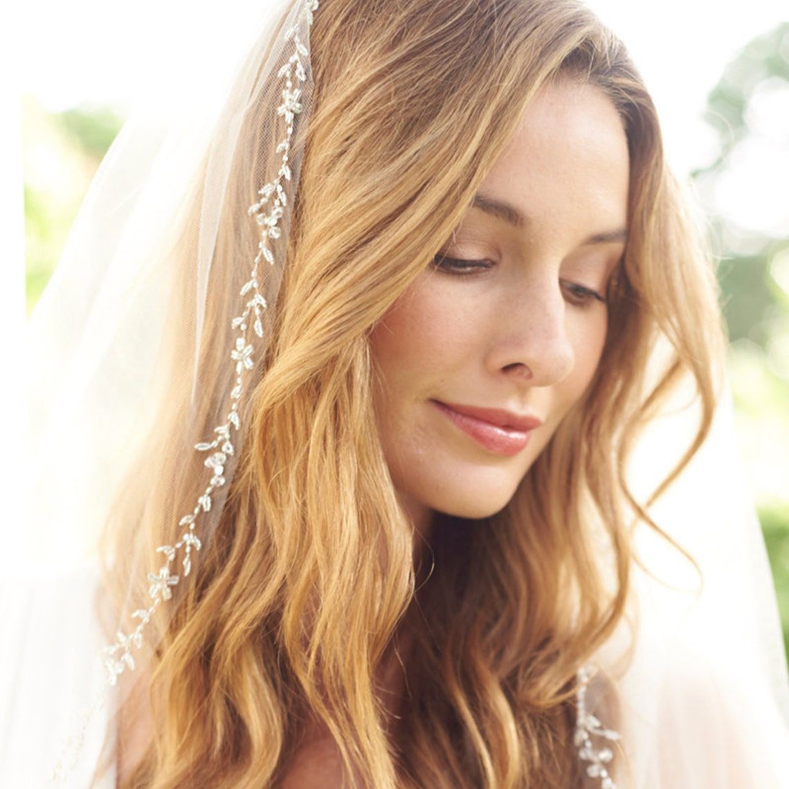 Isabella Crystal Vine Edge Wedding Veil