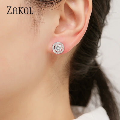 Modern Halo Stud Earrings