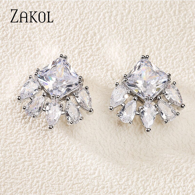 Exquisite Crystal Bridal Stud Earrings