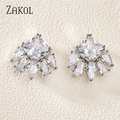 Exquisite Crystal Bridal Stud Earrings