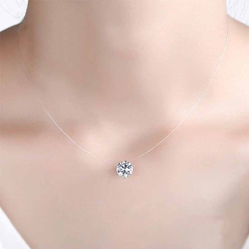 London Floating Solitaire Necklace