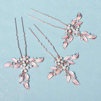 Yari Rose Gold Bloom Hair Pin Set (6 piece)