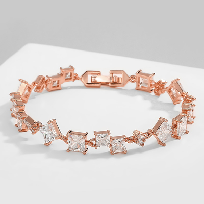 Elaina Square Zirconia Crystal Bracelet