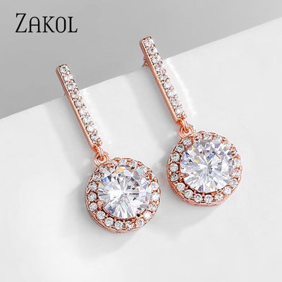 Halo Crystal Drop Earrings