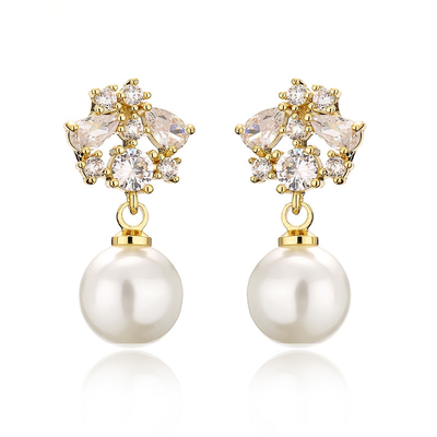 Pearl Drop Wedding Earrings