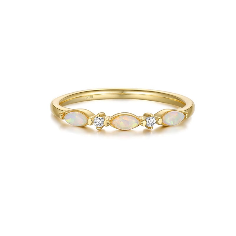 Luxury Marquise Spacer Opal Diamonds Ring