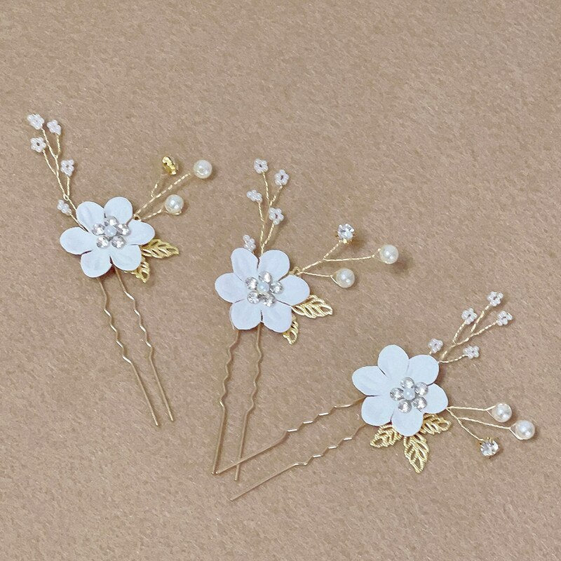 Tori Pastel Flower Hair Pin Set (3 Piece)