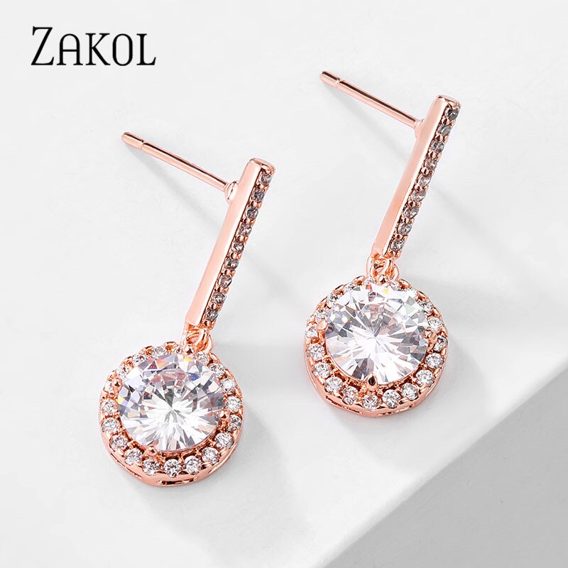 Halo Crystal Drop Earrings