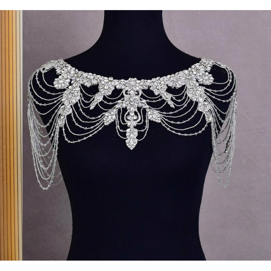 Amina Crystal Beaded Bridal Shawl