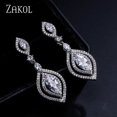 Classic Marquise Cut Dangle Earrings