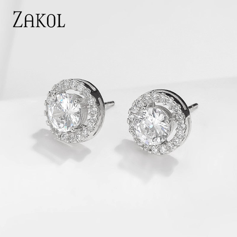 Modern Halo Stud Earrings