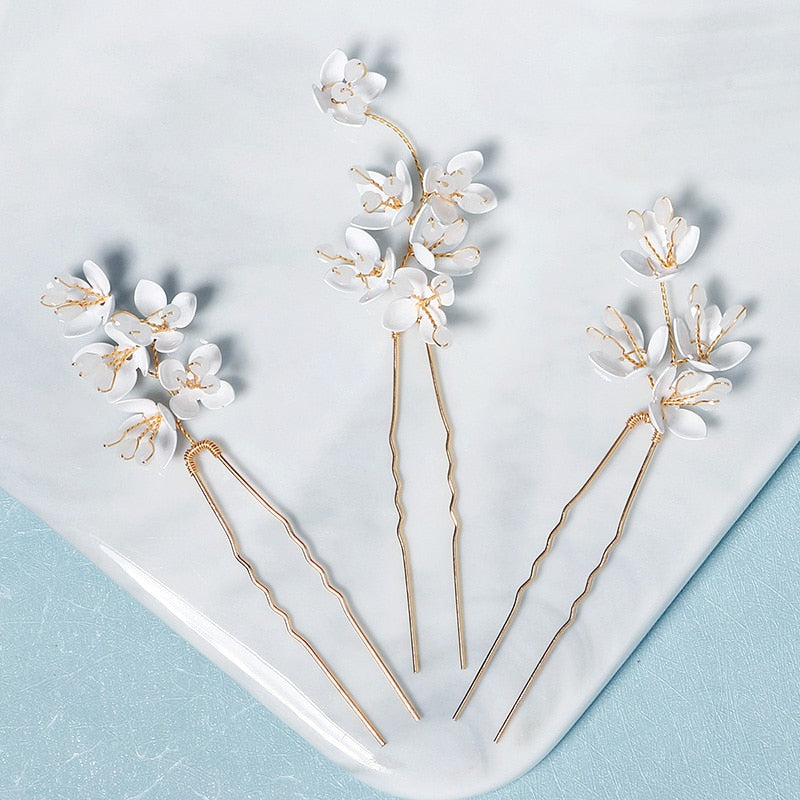 Chloe Delicate Lily Hair Pin Set (3 Piece)