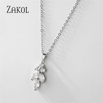 Parker Water Droplets Leaf Necklace