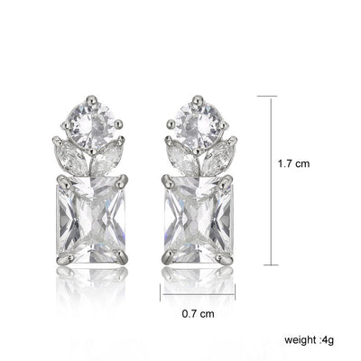 Stunning Square CZ Wedding Earrings