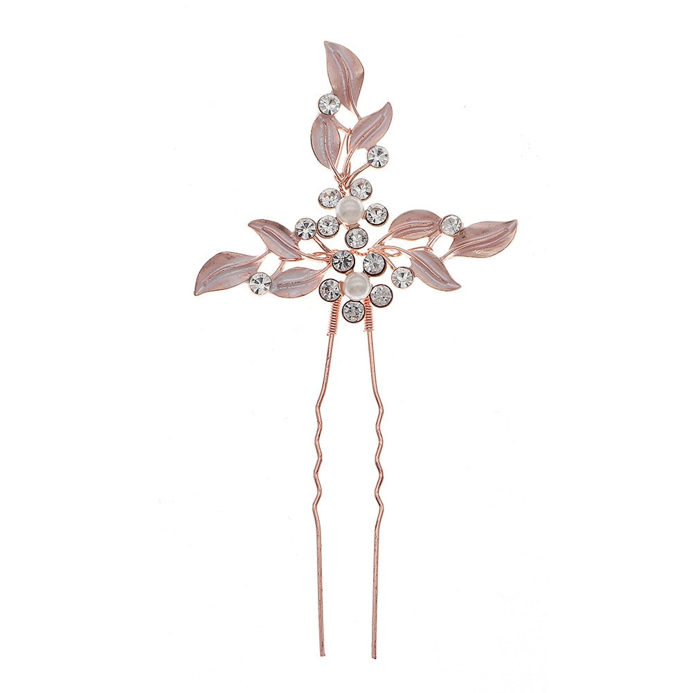 Yari Rose Gold Bloom Hair Pin Set (6 piece)