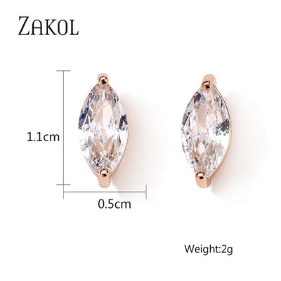 CZ Diamond Shaped Stud Earrings