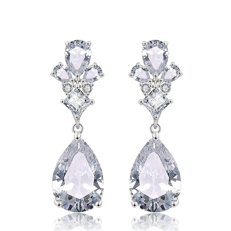 Classic Crystal Teardrop Bridal Earrings