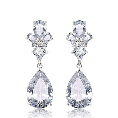 Classic Crystal Teardrop Bridal Earrings