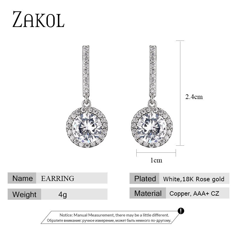 Halo Crystal Drop Earrings