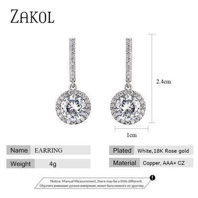 Halo Crystal Drop Earrings