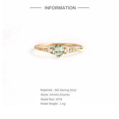 925 Fresh Mint Green Zircon Ring