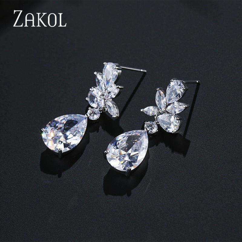 CZ Bridal Wedding Earrings