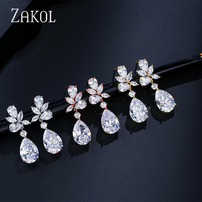 CZ Bridal Wedding Earrings