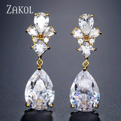 Classic Crystal Teardrop Bridal Earrings