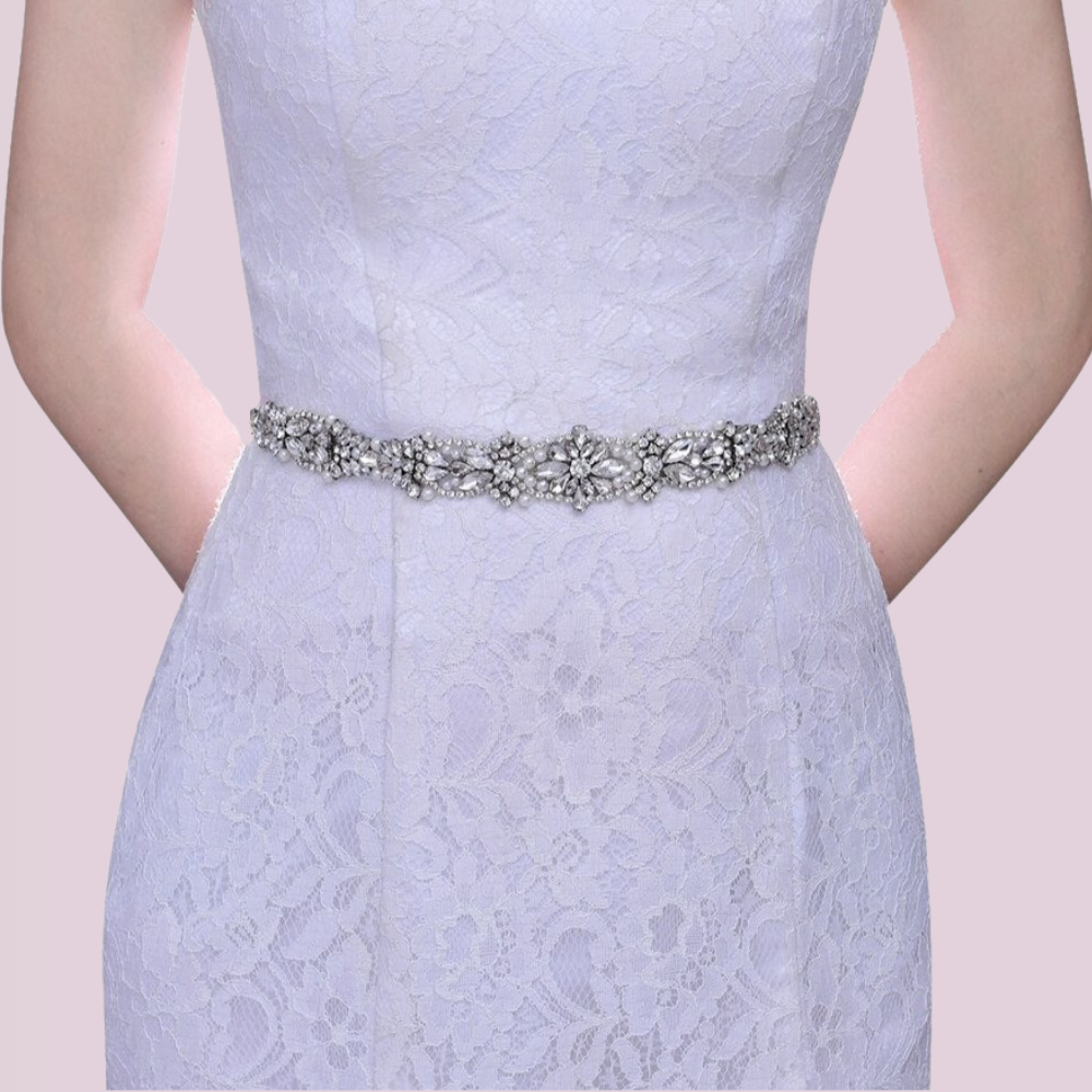 Mallory Pearl & Rhinestone Beaded Bridal Belt