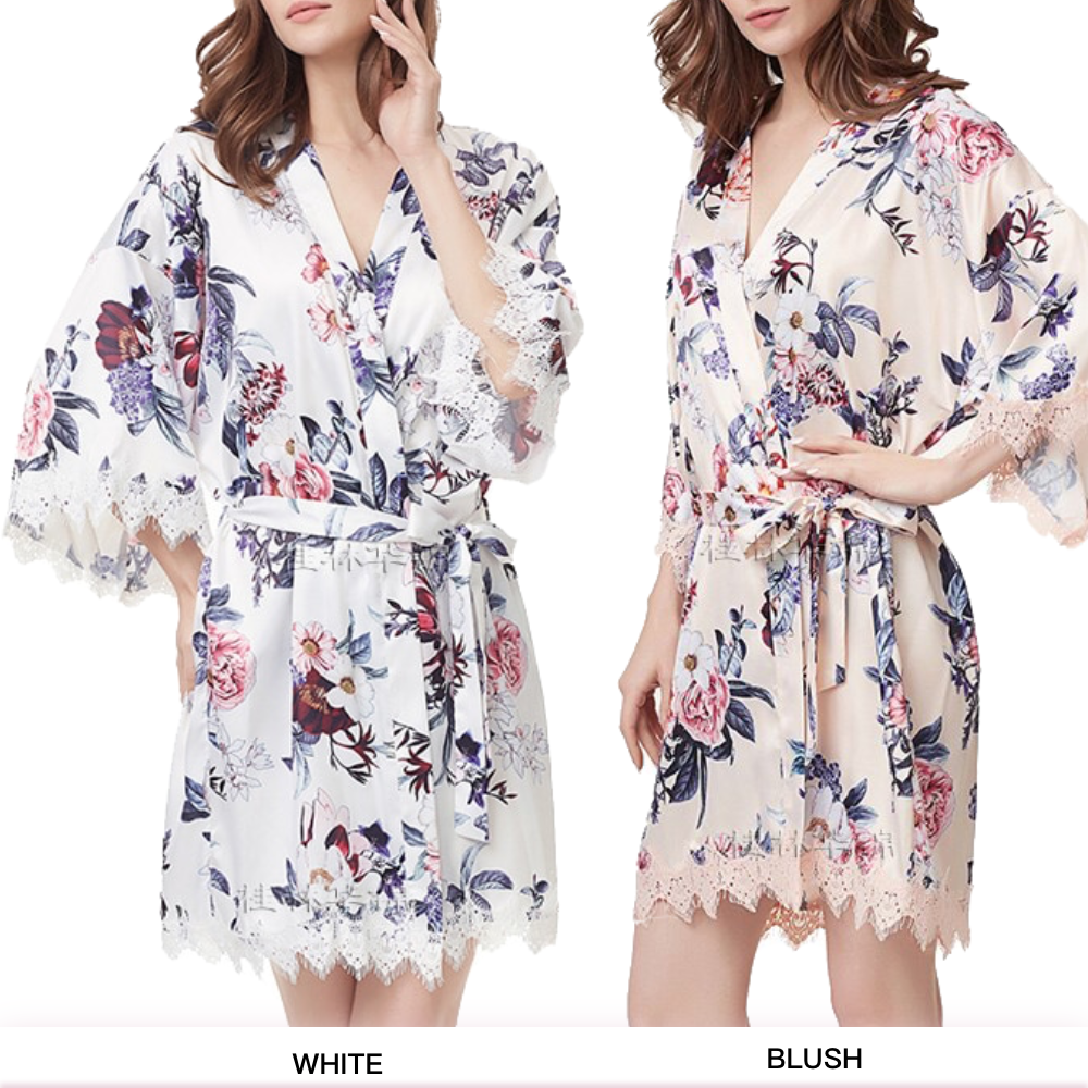 Daniella Matching Floral Lace Bride & Bridesmaid Robes