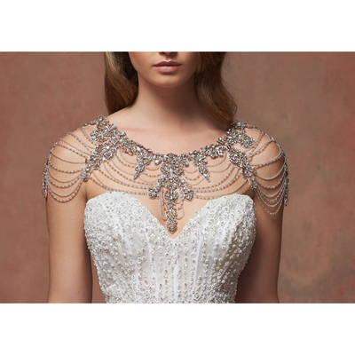 Amina Crystal Beaded Bridal Shawl